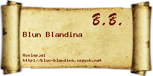 Blun Blandina névjegykártya